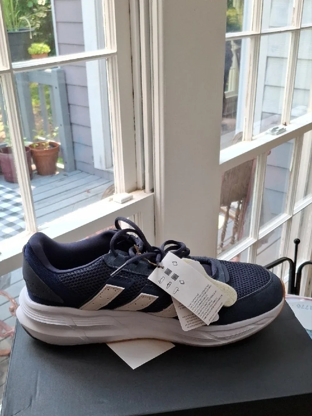 adidas Navy and White Running Sneakers